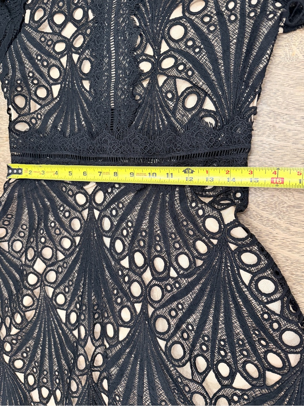 NWT Lace Crochet Midi Dress Wedding Guests Formal Events Large Black - Picture 14 of 15